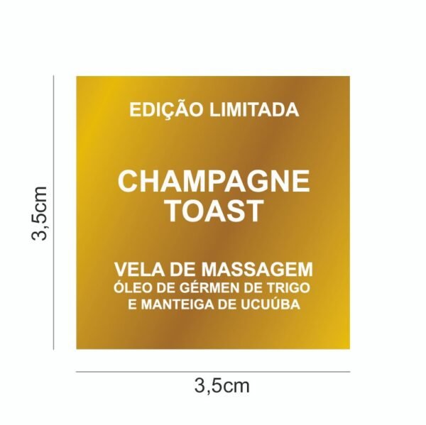 Vinil Metalic Ouro - Champagne Toast PP - Vela de Massagem 3,5x3,5cm - 10 unid