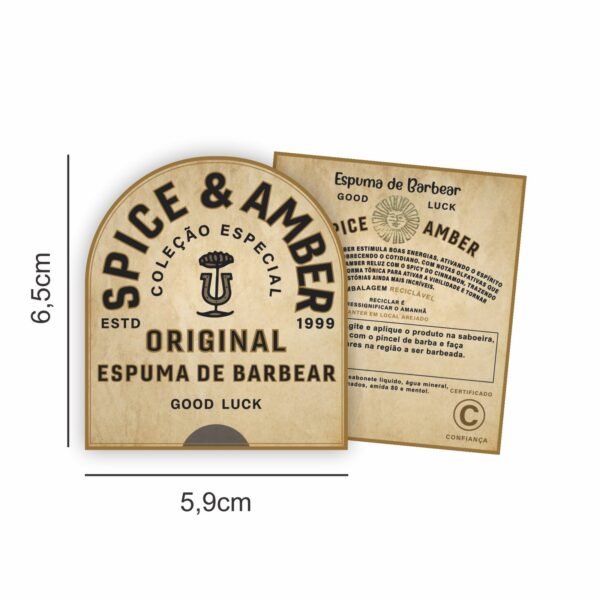 Offset Adesivo Laminado - Spice & Amber - Espuma de Barbear - 5,9x6,5cm - 10 unid