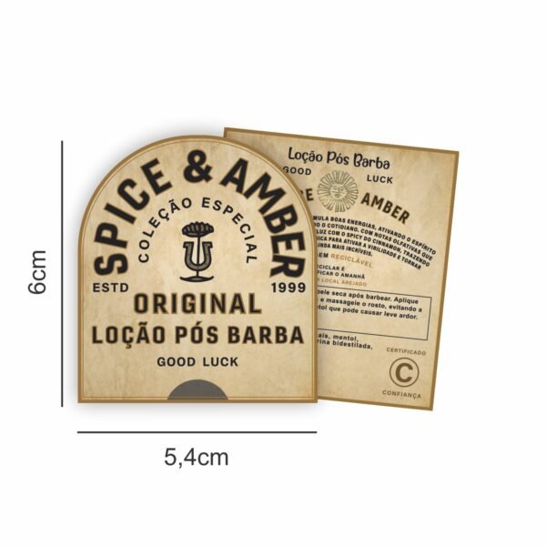 Offset Adesivo Laminado - Spice & Amber - Loção Pós Barba - 5,4x6cm - 10 unid