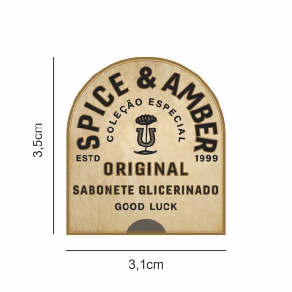 Offset Adesivo Laminado - Spice & Amber - Sabonete Glicerinado - 3,1x3,5cm - 10 unid