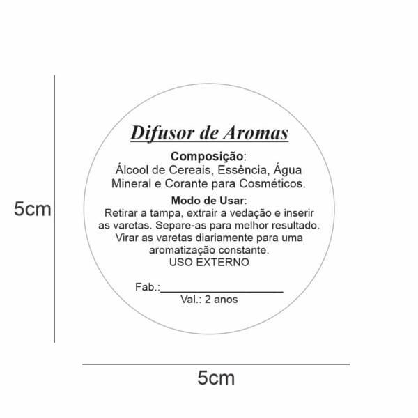 Etiqueta de Segurança Difusor de Aromas 5cm diâmetro