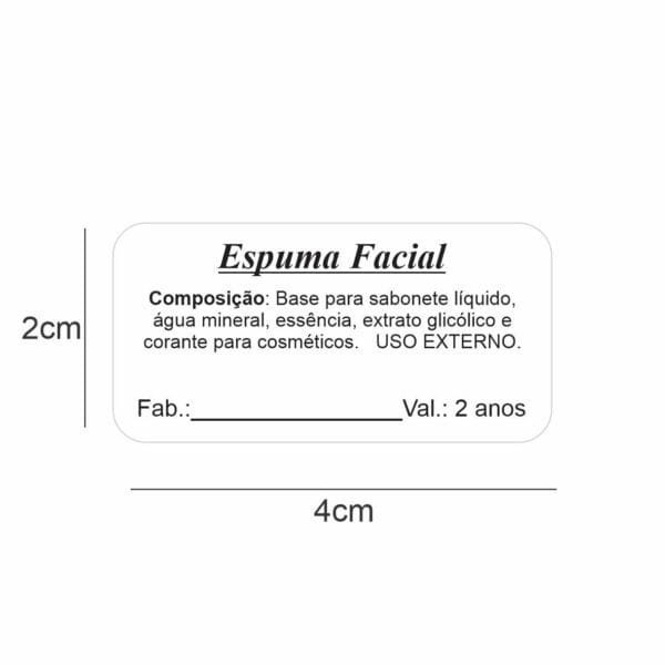 Etiqueta de Segurança Espuma Facial 4x2cm