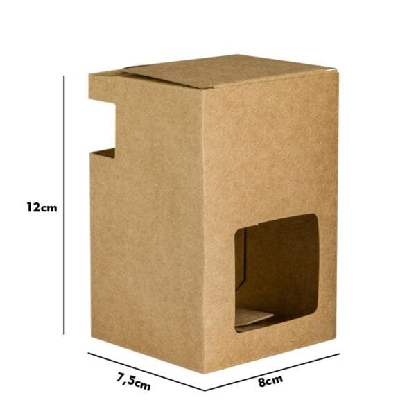 Caixa Fundo Automático COD: 109B/4 - 12x8x7,5cm - com visor vazado e suporte para vareta