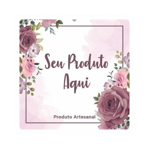 Vinil Semi Personalizado Impressão UV - FLORAL ROSA - Quadrado - Image 2