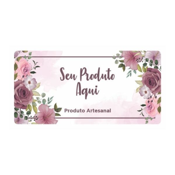 Vinil Semi Personalizado Impressão UV - FLORAL ROSA - Retangular Horizontal - Image 2