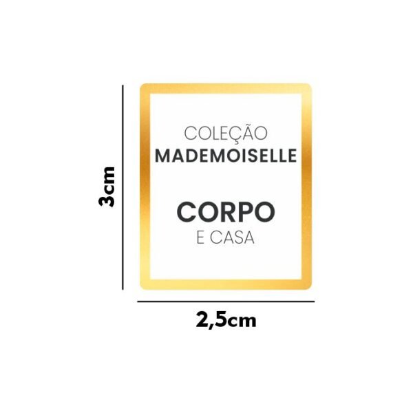 Vinil Metalic Ouro - MADEMOISELLE PP - 2,5x3cm - 10 unid