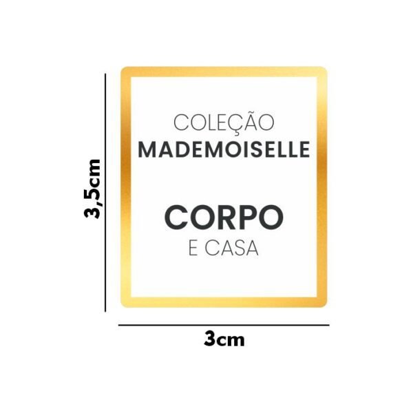 Vinil Metalic Ouro - MADEMOISELLE PP - 3x3,5cm - 10 unid