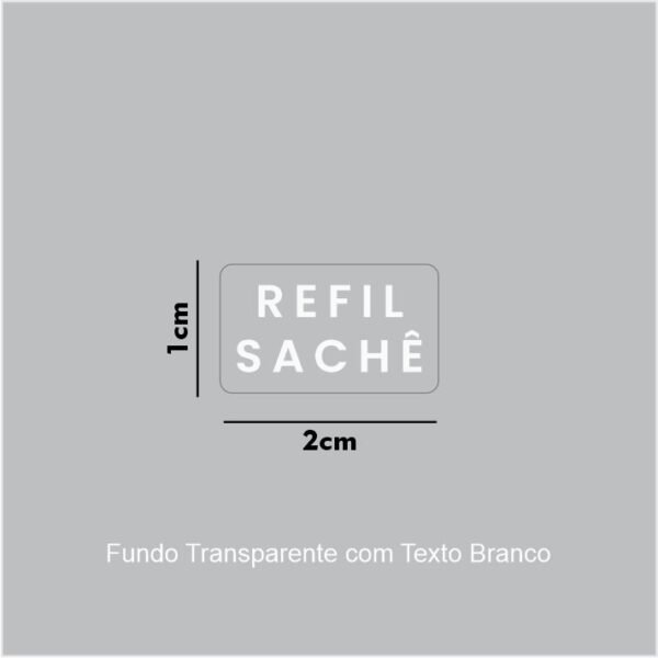 Vinil Transparente + Impressão Branca - REFIL SACHÊ - 2x1cm