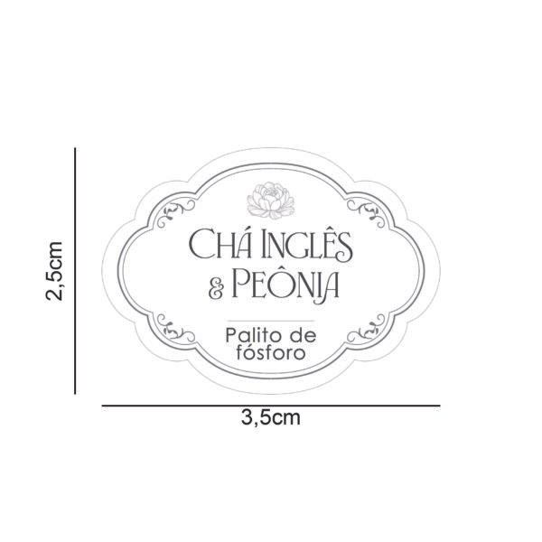 Vinil Branco Fosco – Chá Inglês e Peônia PP – Palito de Fosforo 3,5x2,5cm – 10 unid