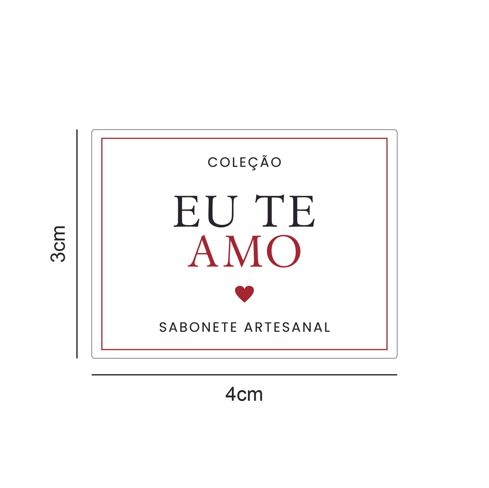 Vinil Branco Fosco – Eu Te Amo – Sab. Artesanal – 4x3cm – 10 unid