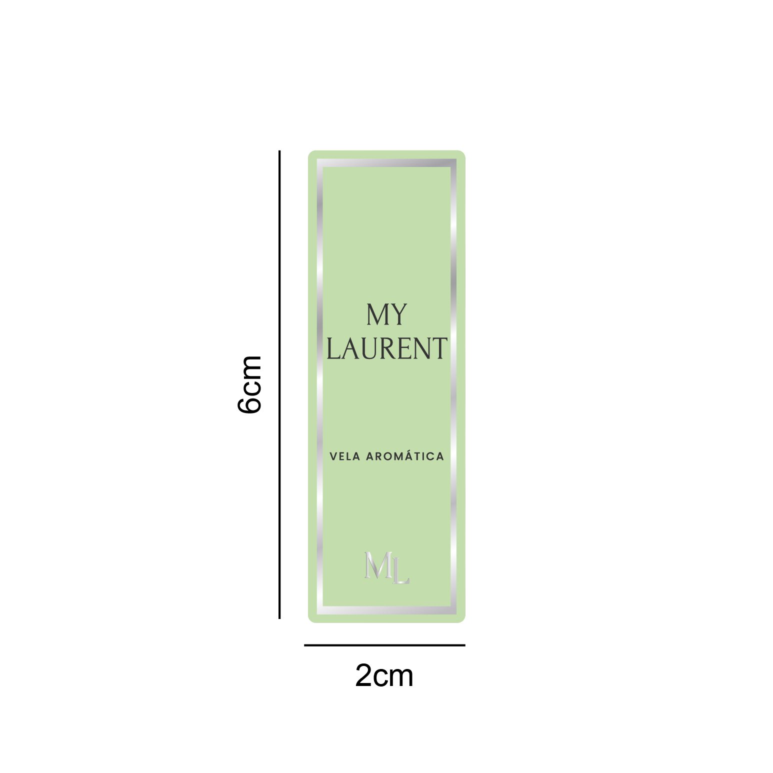 Vinil Metalic - My Laurent - Vela Aromática - 2x6cm - 10 unid