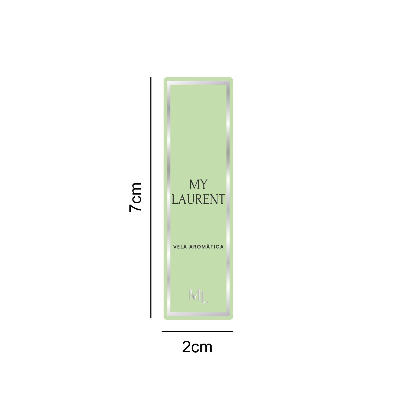 Vinil Metalic - My Laurent - Vela Aromática - 2x7cm - 10 unid