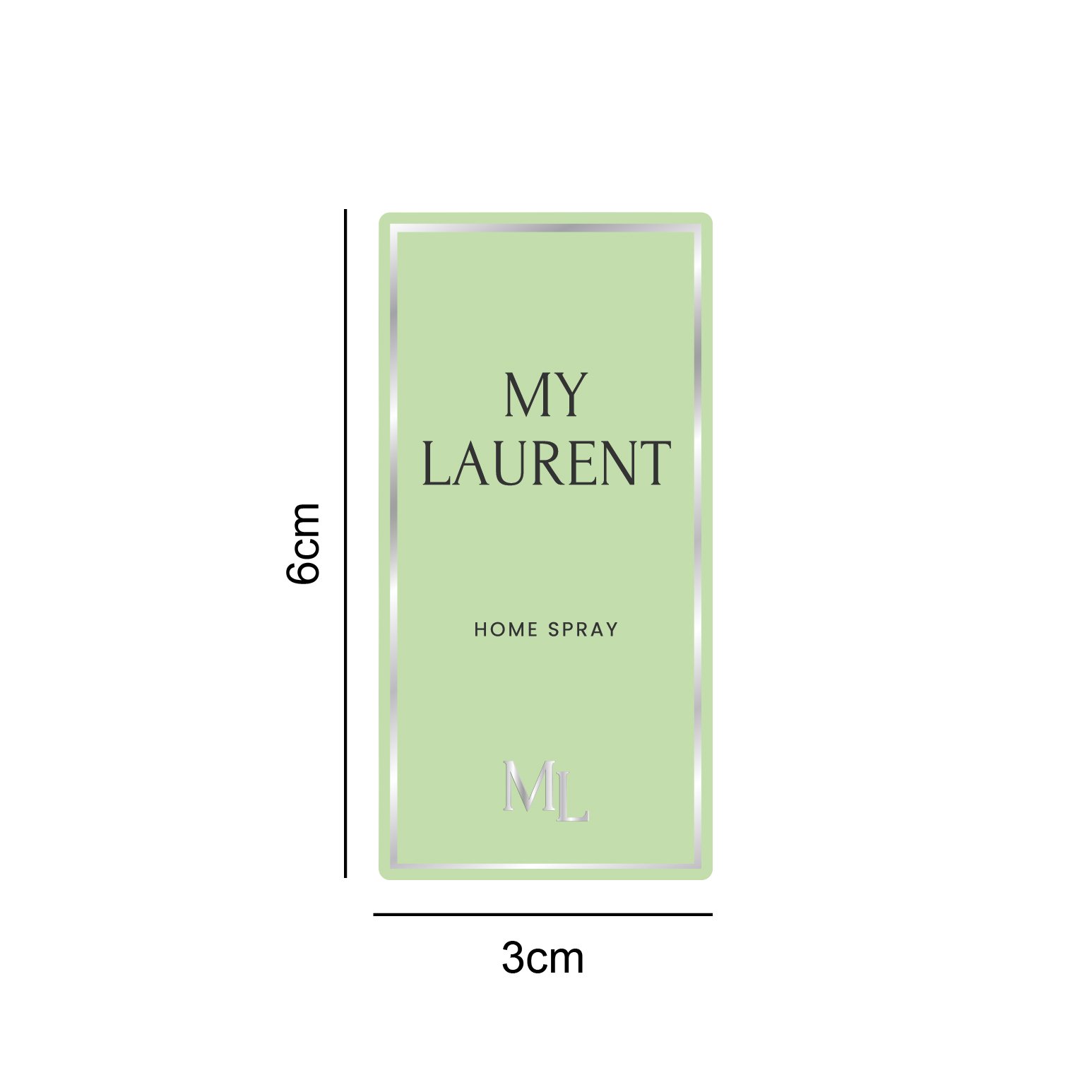 Vinil Metalic - My Laurent - Home Spray - 3x6cm - 10 unid