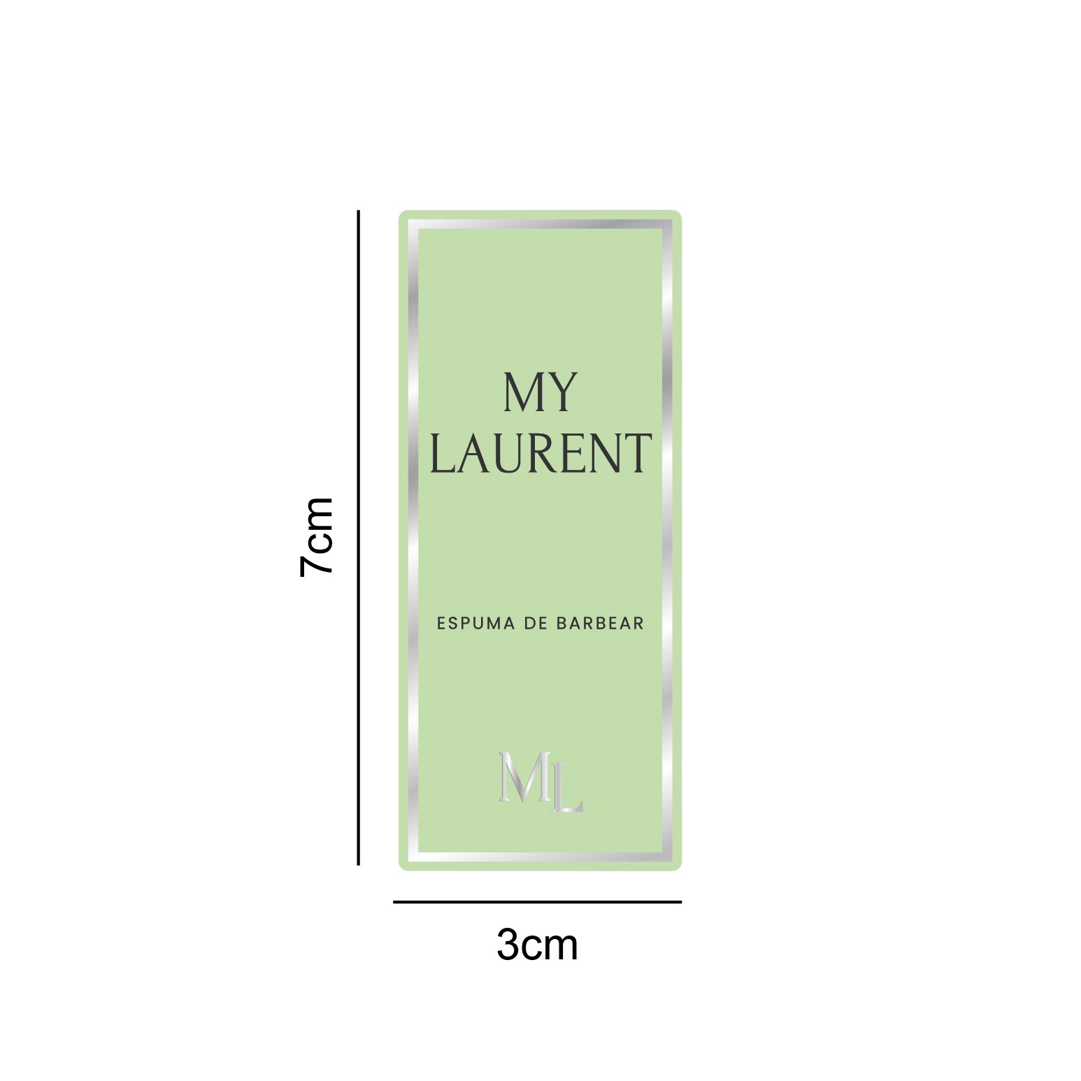 Vinil Metalic - My Laurent - Espuma de Barbear - 3x7cm - 10 unid