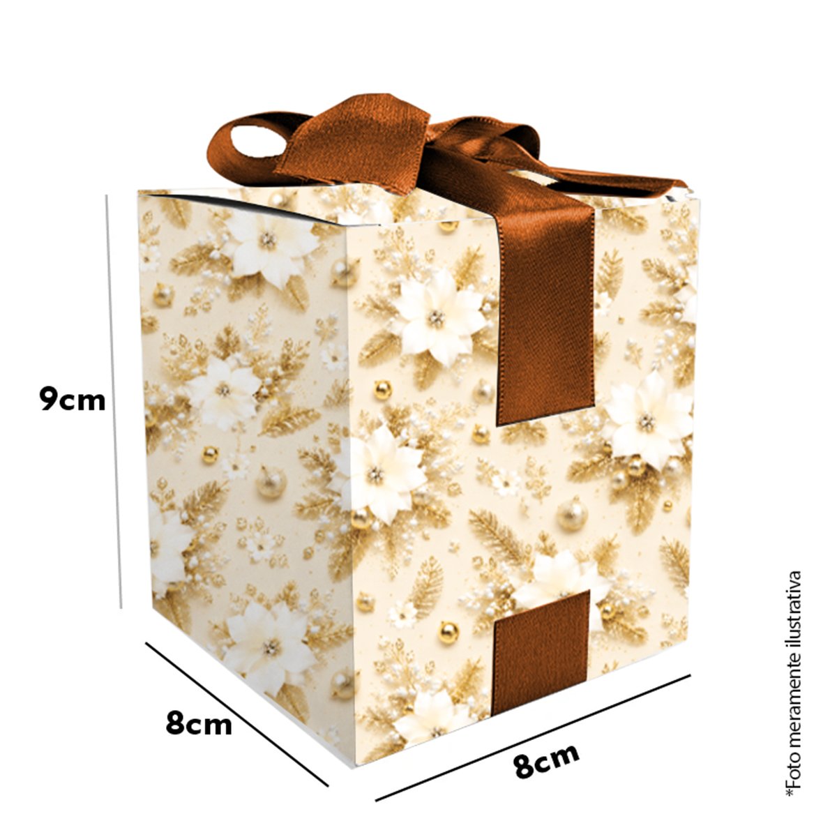 Caixa Natalina - Passa Fita M - COD: 029C – 9x8x8cm - UNID
